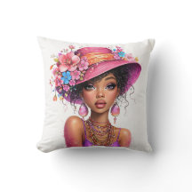 Femme au chapeau floral élégant Portrait d'art vib