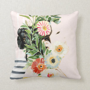 Coussin Femme aux fleurs