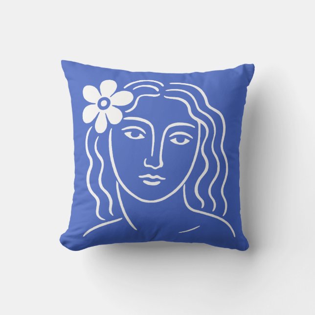 Coussin Femme avec fleur dans les cheveux (Recto)
