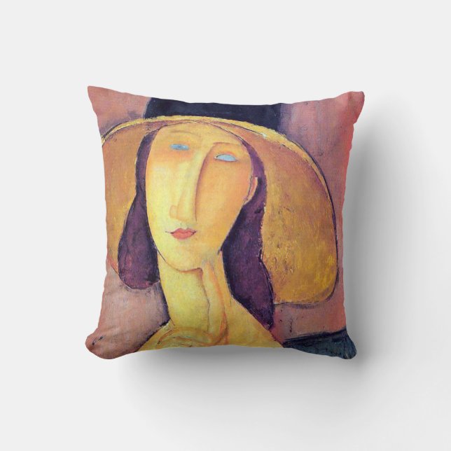 Coussin Femme avec grand Casquette, Modigliani (Recto)