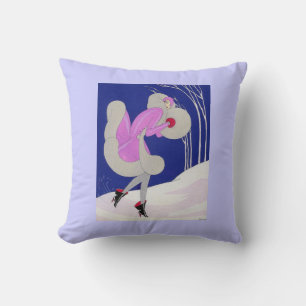 Coussin Femme branchée en hiver