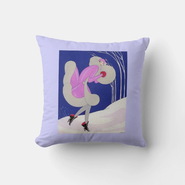 Coussin Femme branchée en hiver (Recto)