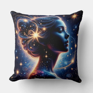 Coussin Femme céleste élégante en silhouette