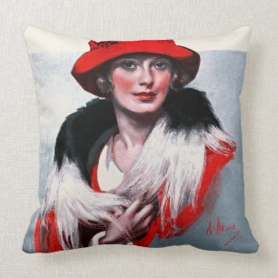 Coussin Femme dans Red Hat