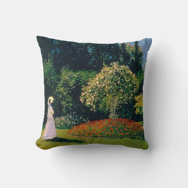 Coussin Femme dans un jardin, Monet (Recto)