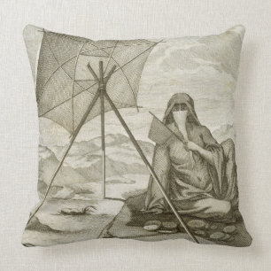 Coussin Femme de Dsjidda faisant le flatbread dans le