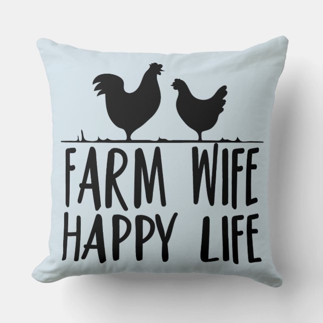 Coussin Femme de ferme Happy Life Design (Recto)