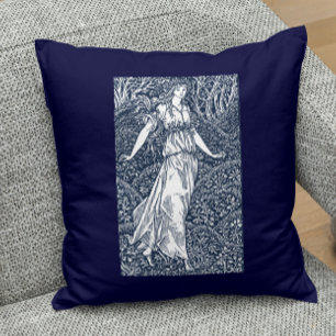 Coussin Femme de la forêt enchantée de style William Morri