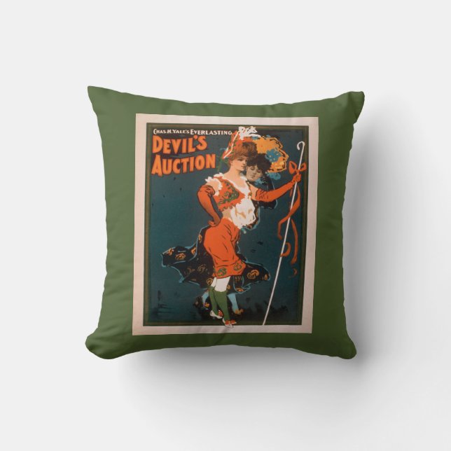 Coussin Femme de la vente aux enchères du diable dans le (Recto)