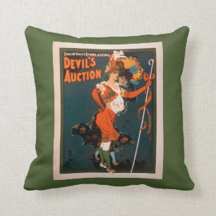 Coussin Femme de la vente aux enchères du diable dans le