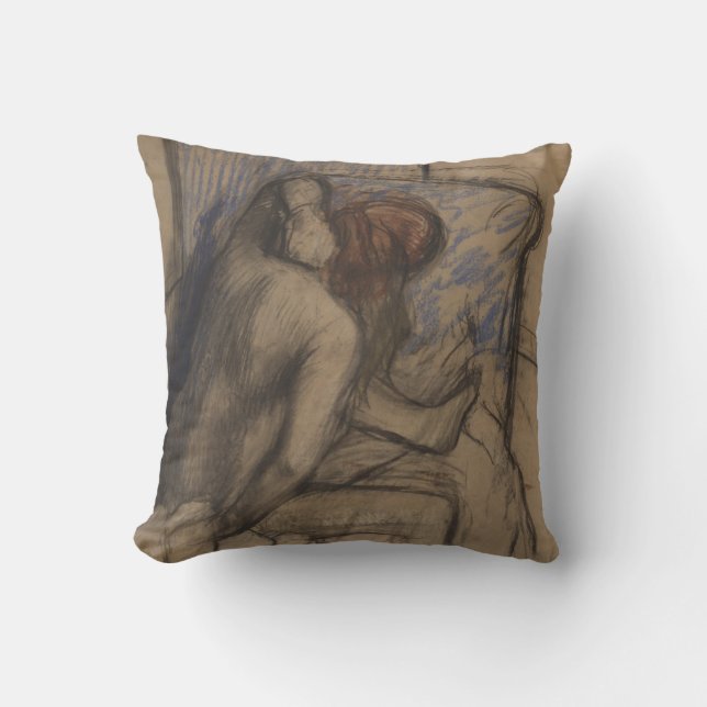 Coussin Femme d'Edgar Degas | séchant ses cheveux (Recto)