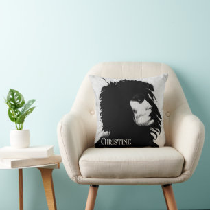 Coussin Femme déesse gothique Portrait icône de la mode ar
