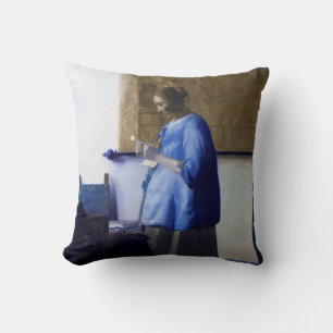 Coussin Femme en bleu, Johannes Vermeer