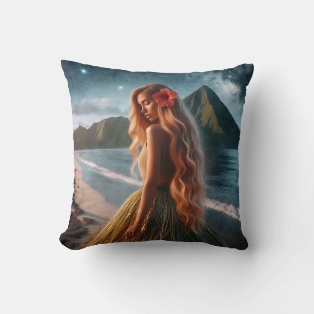 Coussin Femme en jupe d'herbe (Recto)