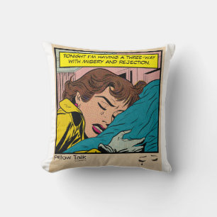 Coussin Femme en larmes Pane de bande dessinée romantique 