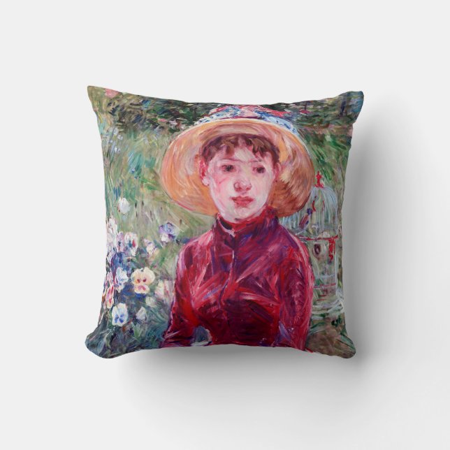 Coussin Femme en rouge, Berthe Morisot (Recto)