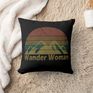 Coussin Femme errante au coucher du soleil vintage