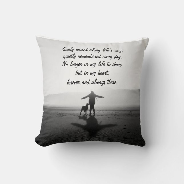 Coussin Femme et chien - la seule dans le monde (Recto)