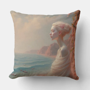 Coussin Femme éthérée sur Dreamy Beach
