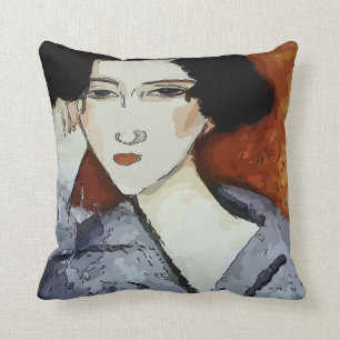 Coussin Femme Face Abstrait