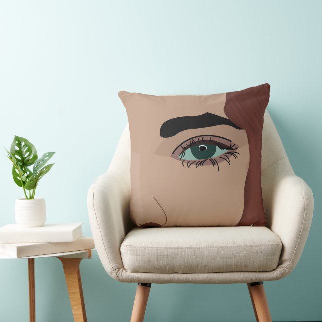 Coussin Femme Fille Visage Oeil (Chaise)