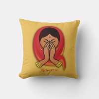 Femme hindoue avec tête en Namaste Salutation