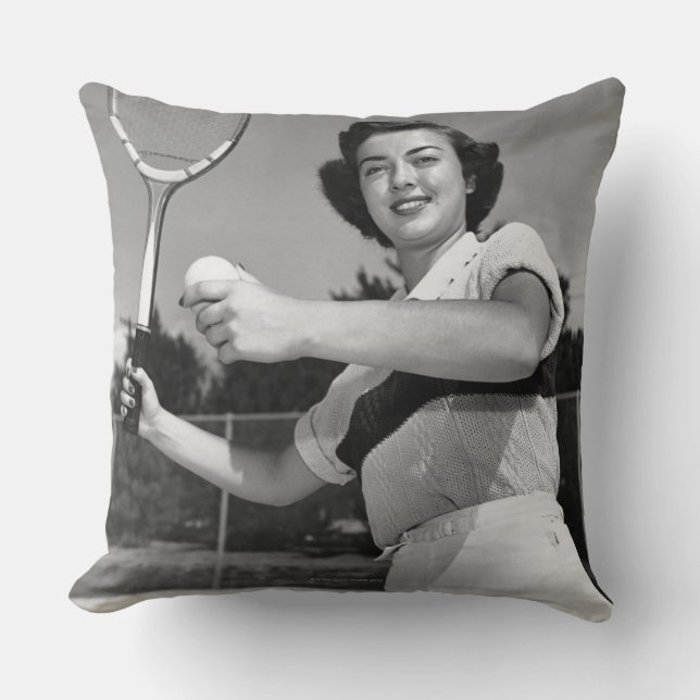 Coussin Femme jouant au tennis 3 (Recto)