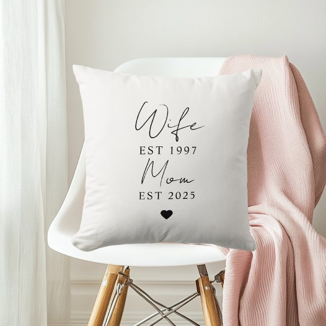 Coussin Femme Maman EST 2025 | Cadeau personnalisé (Créateur téléchargé)