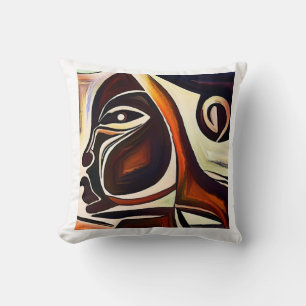 Coussin Femme noire Abstraite afrocentrique
