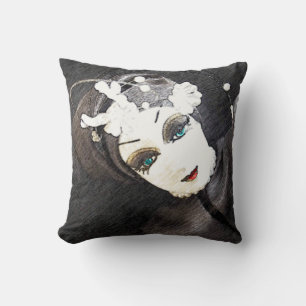 Coussin Femme noire et blanche