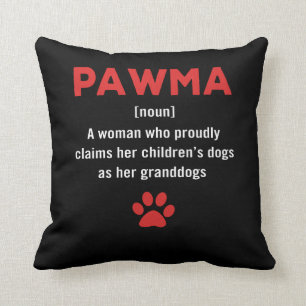 Coussin Femme PawMa définition Chien Grandma chien cadeau