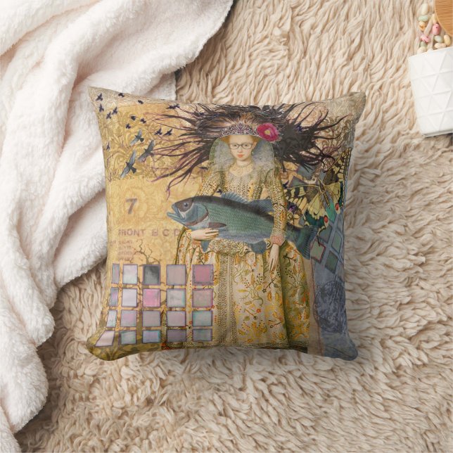 Coussin Femme Poissons Vintage Classique Gothique (Couverture)
