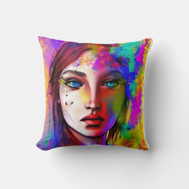 Coussin Femme puissante urbaine (Recto)