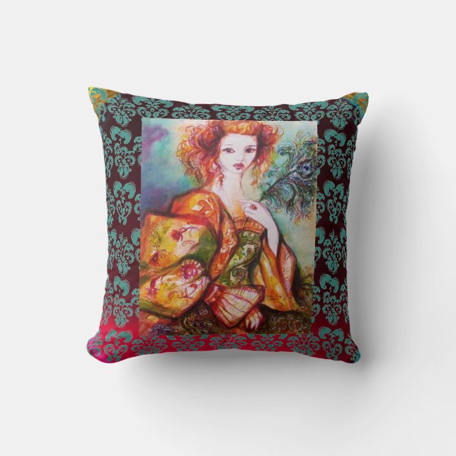 COUSSIN FEMME ROMANTIQUE, PEUR DE PEACOCK ÉPARGNANT BURMAN (Recto)
