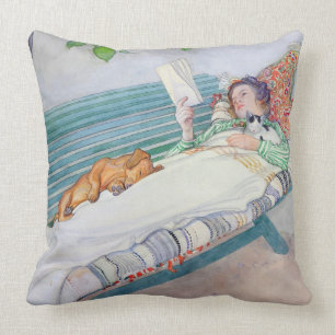 Coussin Femme se trouvant sur un banc, 1913 (la semaine