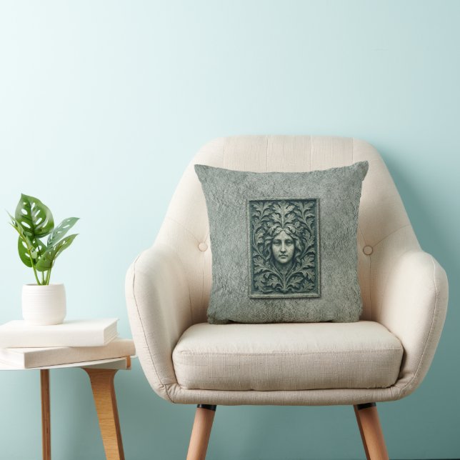 Coussin Femme verte - Pierre (Chaise)