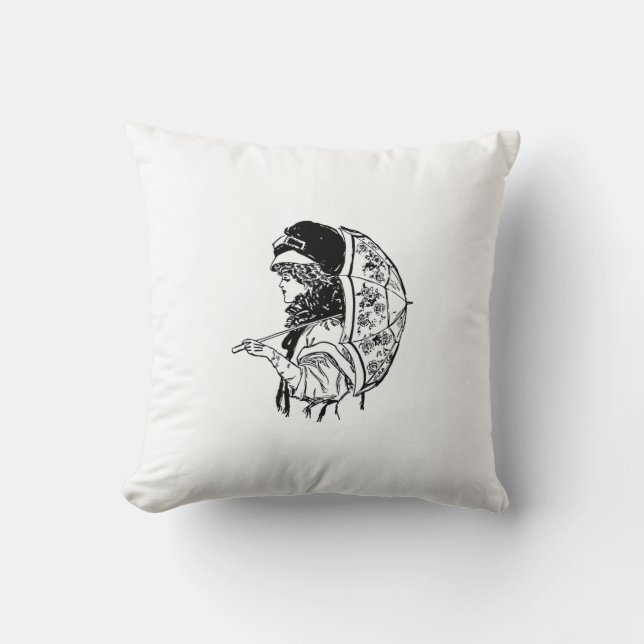 Coussin Femme victorienne de régence avec portrait de para (Recto)