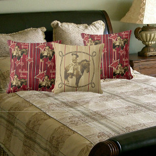 Coussin Femme Vintage Occidentale À Cheval
