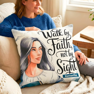 Coussin Femmes chrétiennes personnalisées Marche par la fo