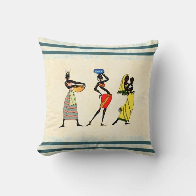 Coussin Femmes d'Afrique Jeu d'oreiller (Recto)