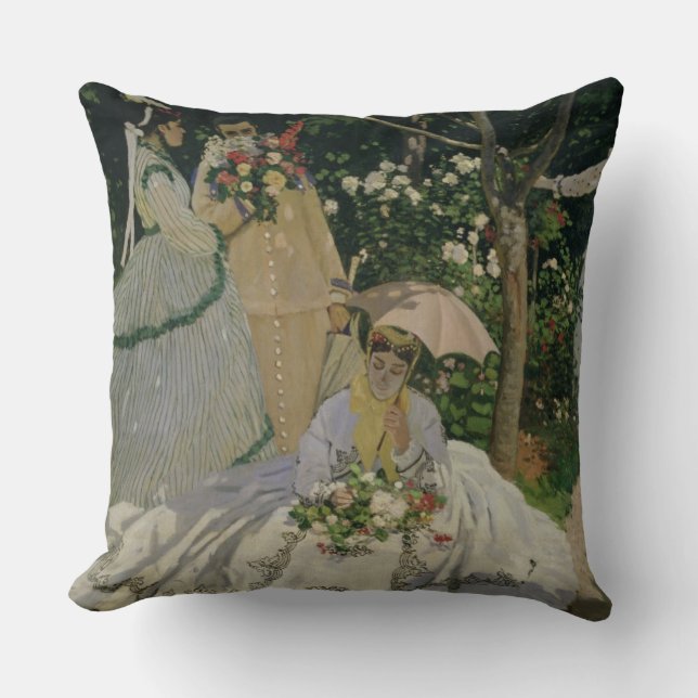 Coussin Femmes de Claude Monet | dans le jardin (Recto)
