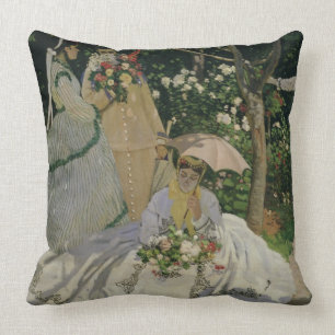 Coussin Femmes de Claude Monet   dans le jardin