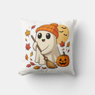 Coussin Femmes de la saison effrayante Citrouille Café Fan