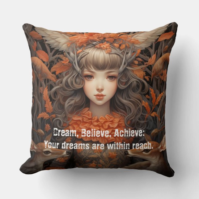 Coussin Femmes des bois : rêve Réussir (Recto)