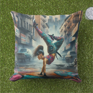 Coussin Femmes en action de Breakdancer Silhouette de New