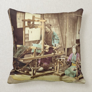 Coussin Femmes japonaises tissant, c.1890 (phot