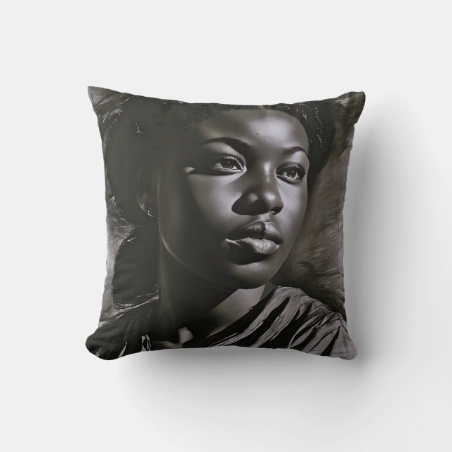 Coussin Femmes "Jasmin" Au Charbon (Recto)