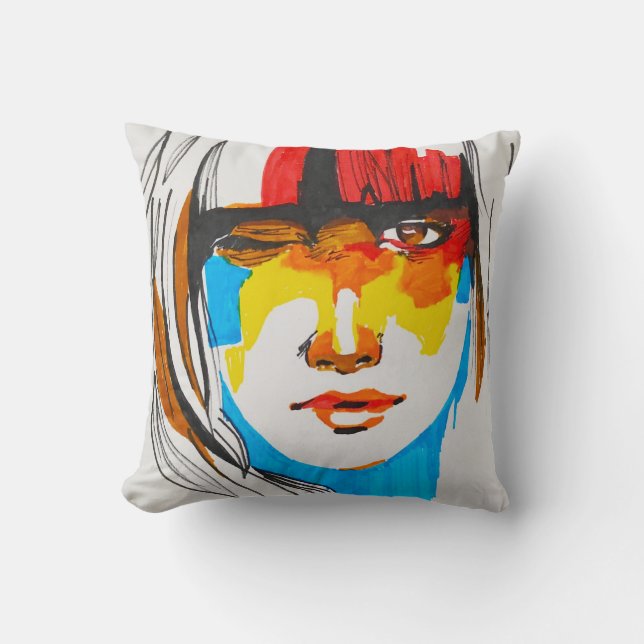 Coussin Femmes Rebelles Abstraites (Recto)