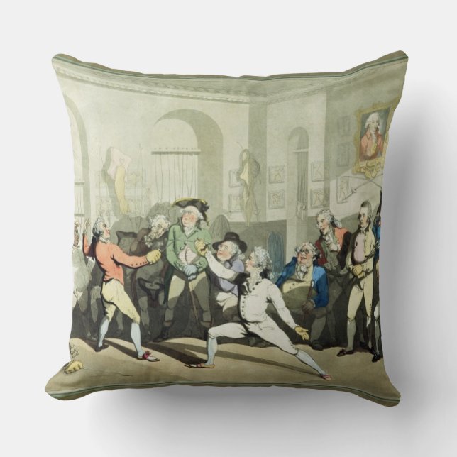 Coussin Fencing Academy de M.H Angelo, gravée par Charles (Recto)