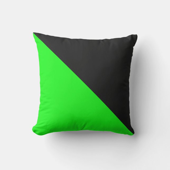 Coussin fendu de noir et de couleur de diagonale (Recto)